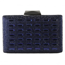 Bag clutch, that is blue, satin and crystals