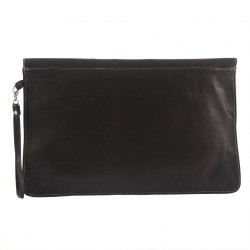 Bag clutch, Rita Beige, leather