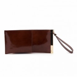 Bag clutch, Lisa Brown, glossy leather