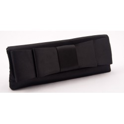 Bag clutch, Hester Black, in satin with bow