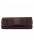 Borsa clutch, Hester Cioccolato, in raso con fiocco