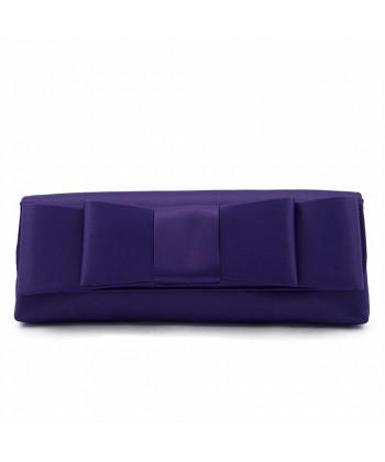 Bag clutch, Hester Viola, made in satin with bow