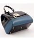Hand bag, Jewell Black, glossy leather, made in Italy