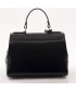Hand bag, Jewell Black, glossy leather, made in Italy