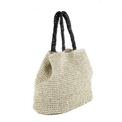 Shoulder bag, Leonarda Beige, cotton