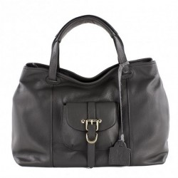 Shoulder bag, Brunette, Grey, genuine leather