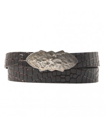 Belt, Louis Brown, in leather with coconut print, sports
