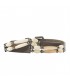 Belt, Ludo Brown leather with ivory inserts, sports