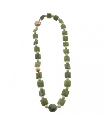 Necklace, Hebe Green, pearls, jade and crisocolla, made in Italy, limited edition