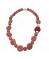 Necklace, Julia, stone lava, river pearls, root of ruby and silver, made in Italy, limited edition