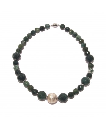 Necklace, Venus, pearls, jade and silver, made in Italy, limited edition