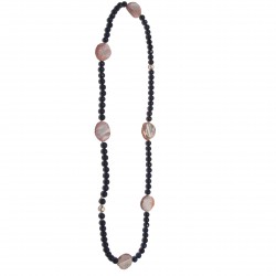 Necklace, Chalcedon, agate blue, chalcedon indian and silver, made in Italy, limited edition