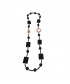 Necklace, Iolanda, pearls, onyx, onyx striated and silver, made in Italy, limited edition