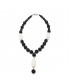 Collar, Mariella, perlas, ónix, ágata y plata, hecho en Italia, edición limitada