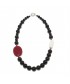 Collana, Mara, in pietre di onice, agata bianca ed argento, made in Italy, limited edition