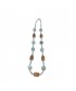 Necklace, Iole, in stones, opal, blue, quartz, rutile, agate striated and silver, made in Italy, limited edition