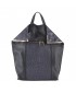 Saco mochila, Philippa Gris, de coiro