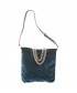 Hand bag, Florinda Blue velvet, made in Italy