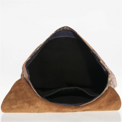 Saco mochila, Brunhilda Barro, coiro e tecido, feita en Italia