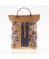 Bag backpack, Brunhilda Mud, leather and fabric, made in Italy