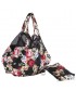 Shoulder bag, Emiliana Black with Flowers, Fabric