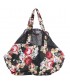 Shoulder bag, Emiliana Black with Flowers, Fabric