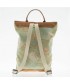Bag backpack, Brunhilda Green, leather and fabric, made in Italy