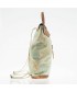 Saco mochila, Brunhilda Verde, coiro e tecido, feita en Italia