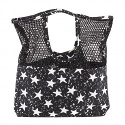 Bolsa de ombreiro, Brigitta Negro con Estrelas, Tecido
