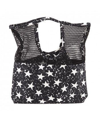 Shoulder bag, Brigitta Black with Stars, Fabric