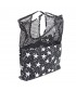 Bolsa de ombreiro, Brigitta Negro con Estrelas, Tecido