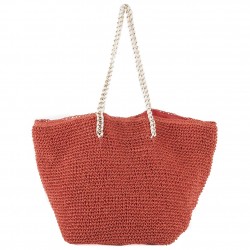 Hand bag, Clelia Red, raffia