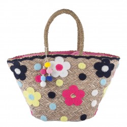 Hand bag, Floriana Multicolor straw