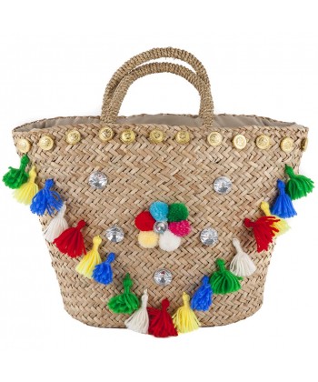 Hand bag, Dalida Multicolor straw