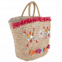 Hand bag, Hedwig Red, straw