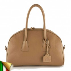 Hand bag, Lola Camel leather, made in Italy