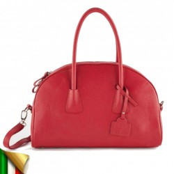 Hand bag, Lola in Red, leather, made in Italy