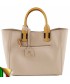 Hand bag, Eleonora beige, leather, made in Italy