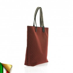 Bolso de mano, Graziella Rojo, tela, hecho en Italia