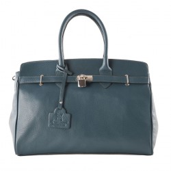 Borsa a mano, Lilly Verde, in pelle, made in Italy