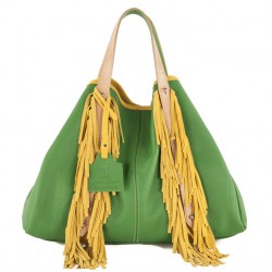 Hand bag, Ilaria Green, leather, made in Italy