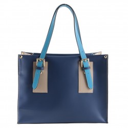 Hand bag, Odetta Blue, leather
