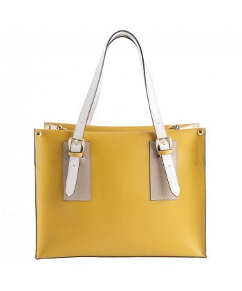 Hand bag, Odetta Yellow, leather