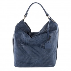 Hand bag, Priscilla Blue, leather