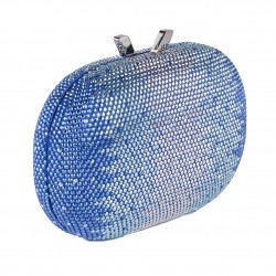 Bolsa de embreagem, Ilda tecido Azul con pedras