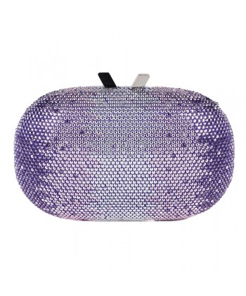Bolsa de embrague, Ilda Púrpura, tela con piedras