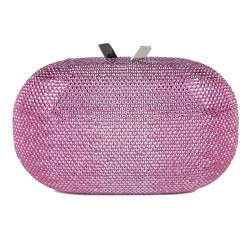 Bag clutch, Ilda Pink fabric with stones