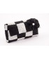 Bag clutch, Antonella black and white, satin and beads