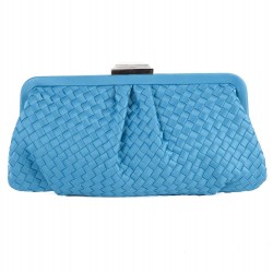 Bag clutch, Loire Blue, Clear, fabric braided