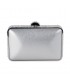 Bag clutch, Chantal, Silver, faux leather